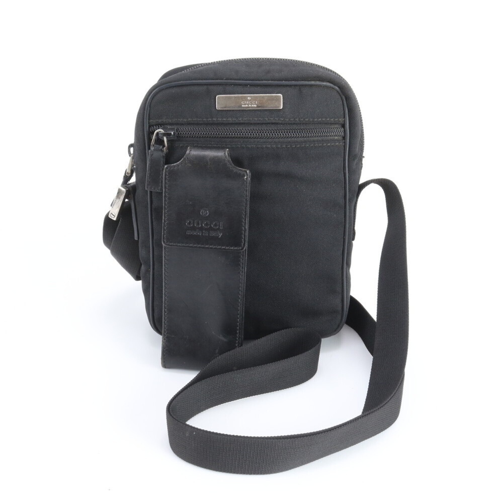Gucci 018 1619 Leather Shoulder Bag, Crossbody Messenger Tote Black, Men's